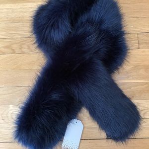 Faux Fur Blue Scarf